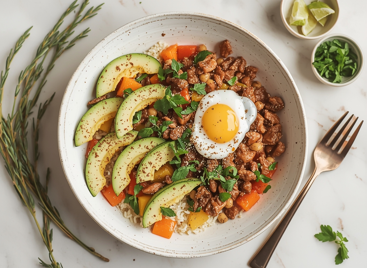 Illustration of fresh herbs and flavor balance from Ghimnaxxylozarin